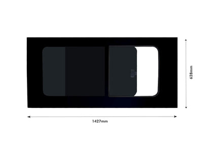 Ford Transit (2000-2014) - Right Side Panel Dark Tint Opening Window & Fitting Kit