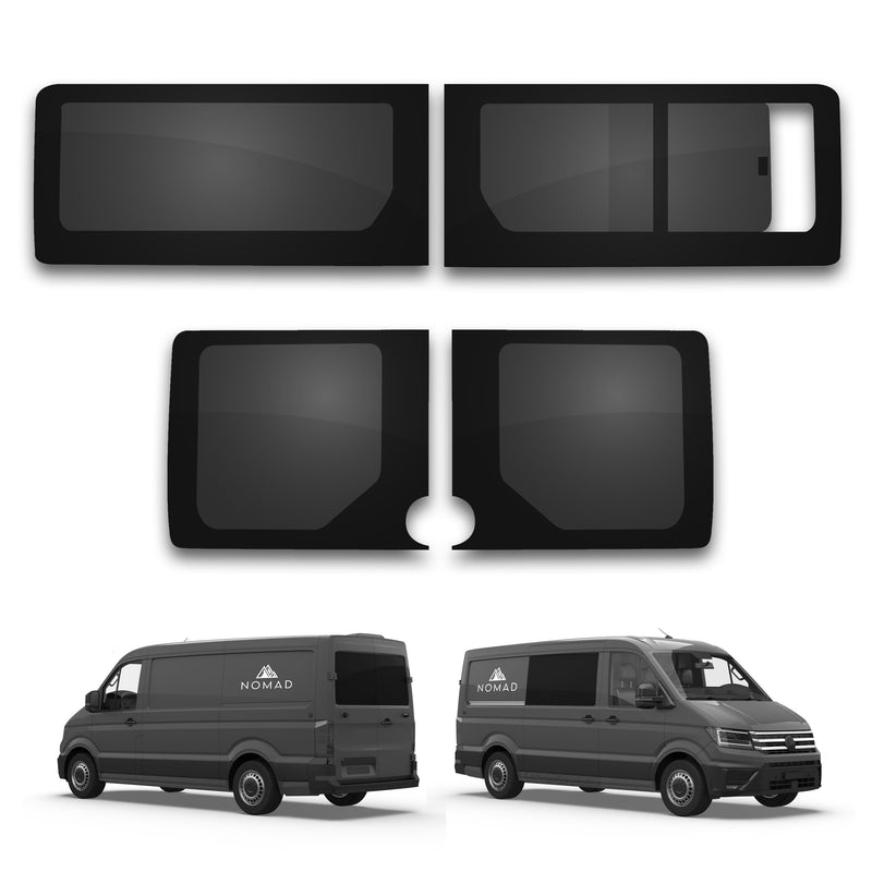 VW Crafter (2017-) Driver Opening Passenger Fixed Side and Rear Door Window Privacy Camper Glass